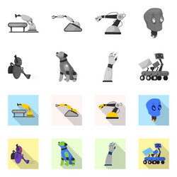 design of robot and factory symbol vector image