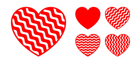 heart shape with wavy line texture vector