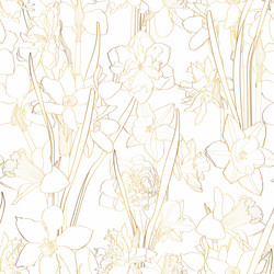 seamless delicate pattern with spring golden line vector image