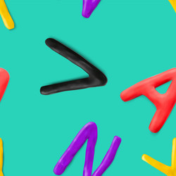 seamless pattern with alphabet handmade modeling vector image