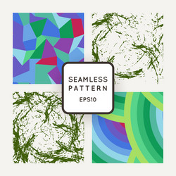 set of seamless patterns polygons vector image