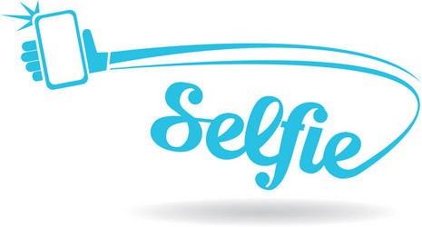 taking selfie photo on smart phone concept icon vector image