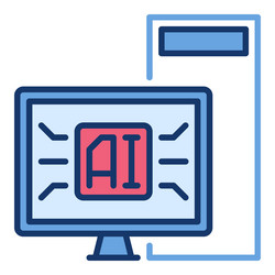 ai desktop computer artificial intelligence vector image