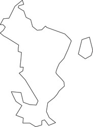 Black white mayotte outline map vector