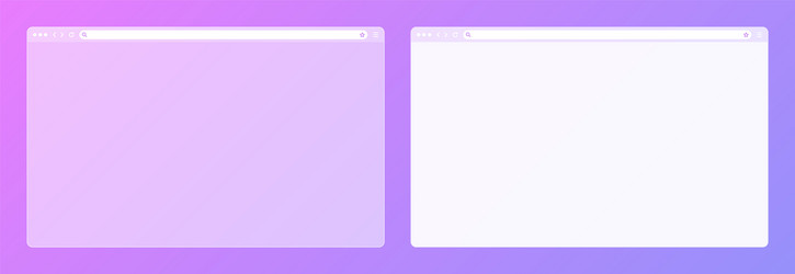 blank transparent web browser window with toolbar vector image