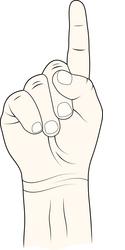 index finger up gesture raised vector