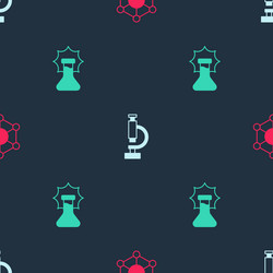 set molecule microscope and explosion vector image