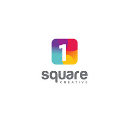 square one tech logo abstract colorful 1 vector image