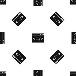 code window pattern seamless black vector image