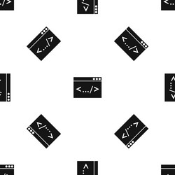 Code window pattern seamless black vector