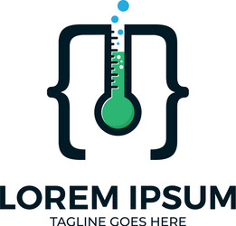 coding icon with labs tube template vector image