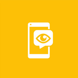 Monitoring icon eye on smartphone screen vector