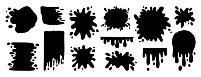paint splatter and different blob splash shapes vector image