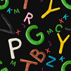 seamless pattern with alphabet handmade modeling vector image