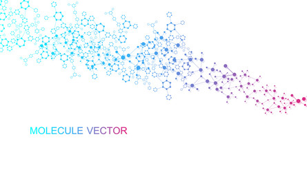 structure molecule and communication dna atom vector image