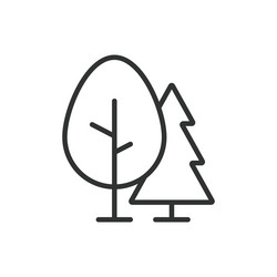 trees in line design forest nature tree vector image