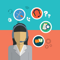 customer service technical icon set vector image