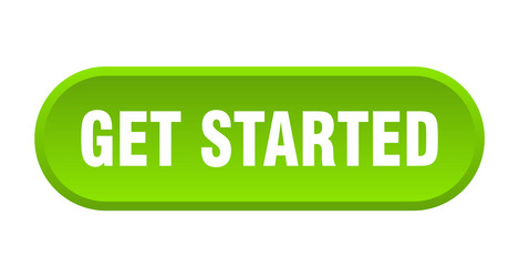 get started button rounded green sign vector image