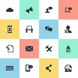 set of simple user icons vector image