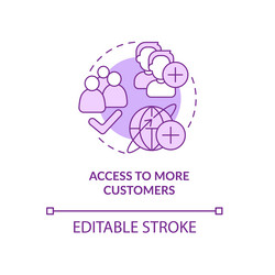 access to more customers purple concept icon vector