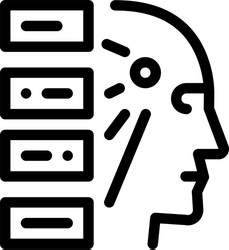 algorithm machine learning line icon vector image