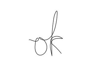 as continuous line drawing on white background vector image