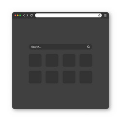 blank web browser window with toolbar and search vector image