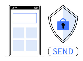 digital security concept with smartphone interface vector image