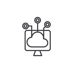 edge computing icon set on white background vector image