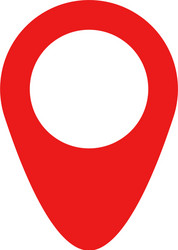red map pin icon in flat style pointer symbol vector image