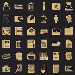 Computer document icons set simple style vector