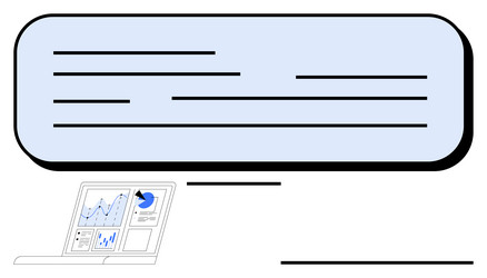 data analysis presentation with text bubble vector image