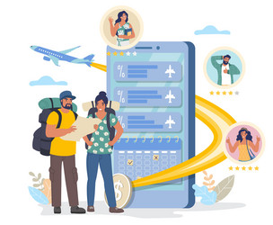 people traveler booking ordering and buying vector