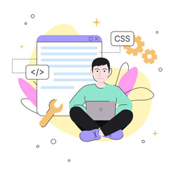 programmer graphic it coding vector image