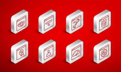 set line browser setting search engine vector image