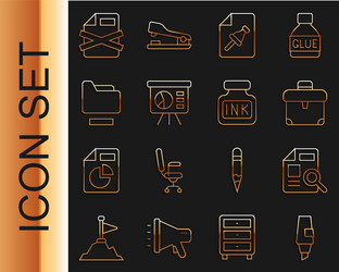 set line marker pen document with graph chart vector image