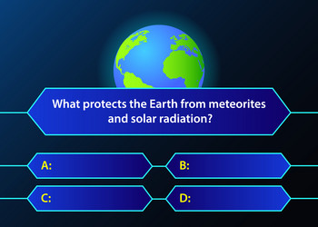 template for a quiz on the theme of space vector