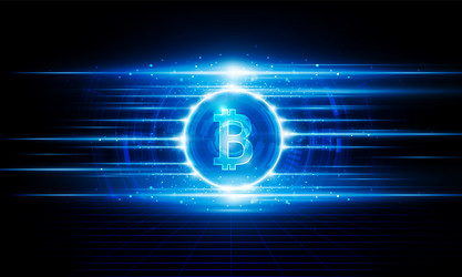 Abstract bitcoin blockchain crypto light out vector