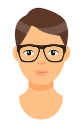 cartoon character in glasses avatar young man vector