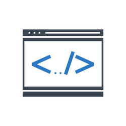 coding line glyph icon vector image