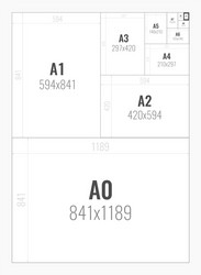 standard paper sizes a series from a0 to a10 vector image
