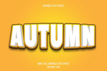autumn editable text effect 3 dimension emboss vector image