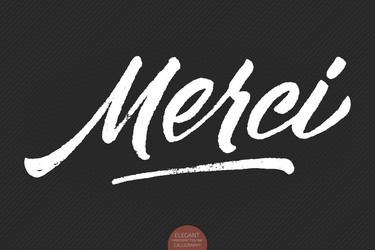 Grunge hand drawn lettering merci elegant vector