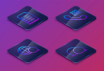 set isometric line file document world map made vector image