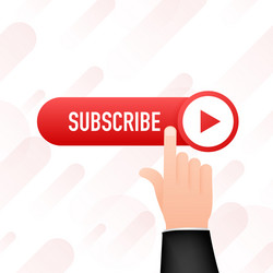 Subscribe button template with notification vector