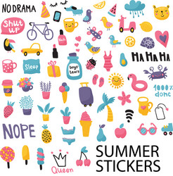 Summer Sticker Collection Vector Image
