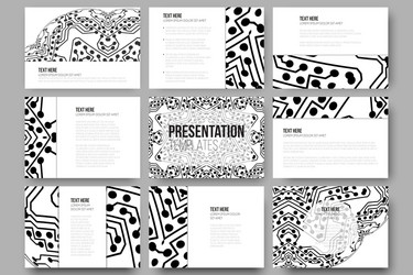 set of 9 templates for presentation slides vector image