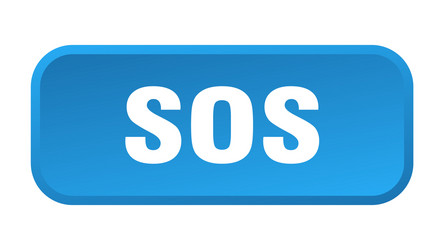 sos button square 3d push vector image