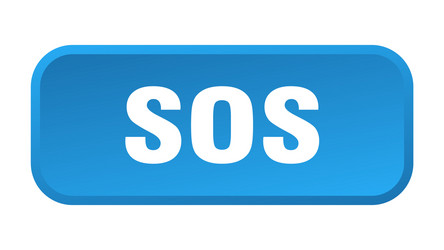 Sos button square 3d push vector