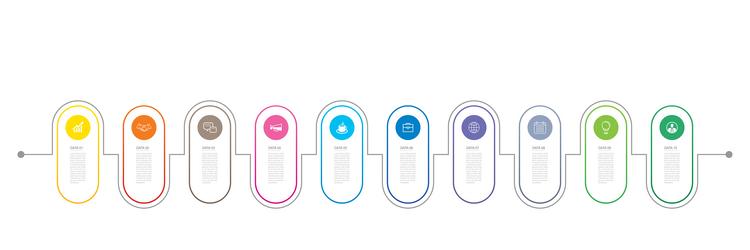 10 data infographics tab paper index template vector image